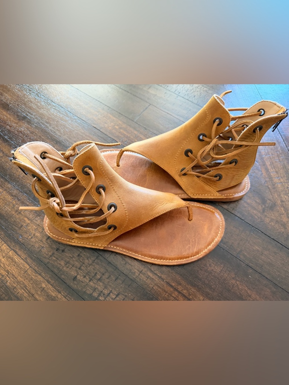 Women’s Boho Leather Lace-Up Sandals